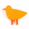 Bird, yellow with spots, orange legs