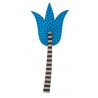 Lily, blue with dots, black/ white stalk