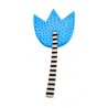 Tulip, blue with dots, black/ white stalk