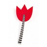 Tulip, red with dots, black/ white stalk