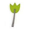 Tulip, green with dots, black/ white stalk