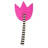 Tulip, pink with dots, black/ white stalk