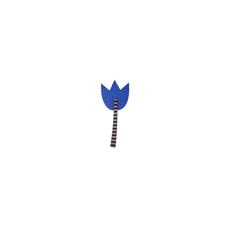 Tulip, blue with dots, black/ grey stalk