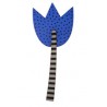 Tulip, blue with dots, black/ grey stalk
