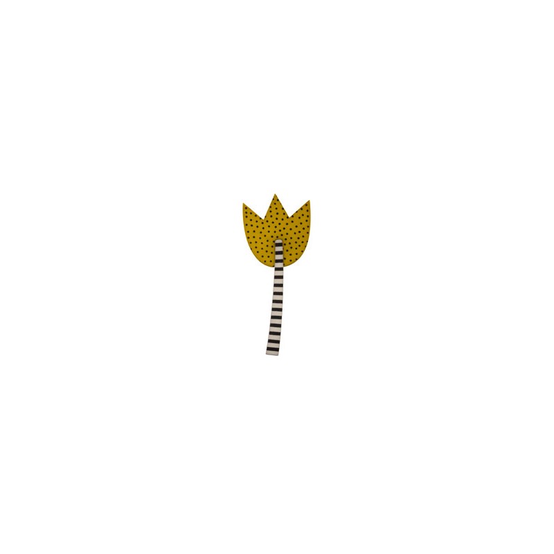 Tulip, green with dots, black/ grey stalk