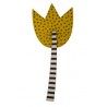 Tulip, green with dots, black/ grey stalk