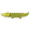 Crocodile, lime green w black shield, lime green head