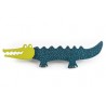 Crocodile, blue with sort skjold, green head