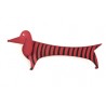Dachshund, brown with black stripes, brown head