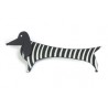 Dachshund, black with white stripes, black head