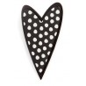 Heart, black with white dots, black edge
