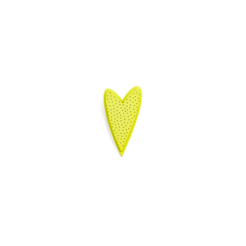 Heart, yellow with dots, yellow edge