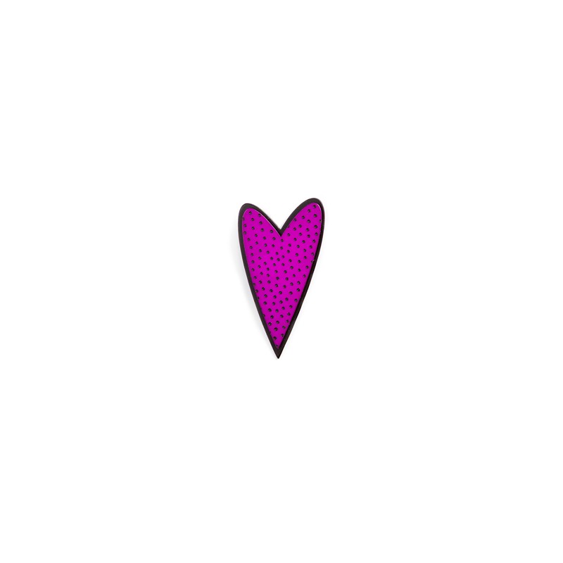 Heart, purple with dots, black edge