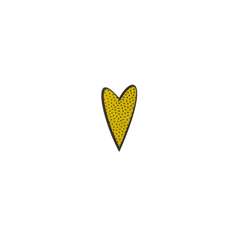 Heart, curry with black dots, black edge