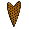 Heart, brown with black dots, black edge