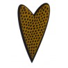 Heart, brown with black dots, black edge