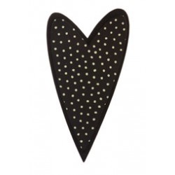 Hjerte, sort m hvide...