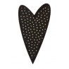 Heart, black with white dots, black edge
