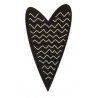 Heart, black with white zigzag stripes, black edge