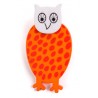 Owl, orange with dots, grey head