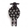 Sheep, front, black w white twirl, black head