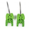 Elephant, green with green dots, green head