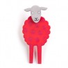 Sheep, front, red with red twirl, grey head