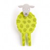 Sheep, front, yellow w grey twirl, grey head