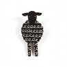 Sheep, front, black with white twirl, black head