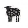 Sheep, side, black with white twirl, black head
