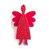 Angel, red with gold dots, red wings