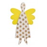 Angel, white with gold dots, yellow wings