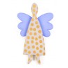 Angel, white with gold dots, light blue wings