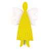 Angel, yellow with gold dots, white wings
