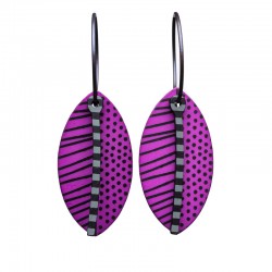 Blad, lilla m sorte striper...