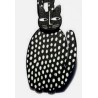 Cat, sitting, black with white smaller dots, black head
