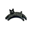 Cat, jumping, black w white dots, black head
