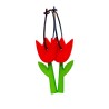 Tulipan, rød tulipan m røde prikker, grøn stilk