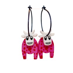 Cow, smiling, pink with...