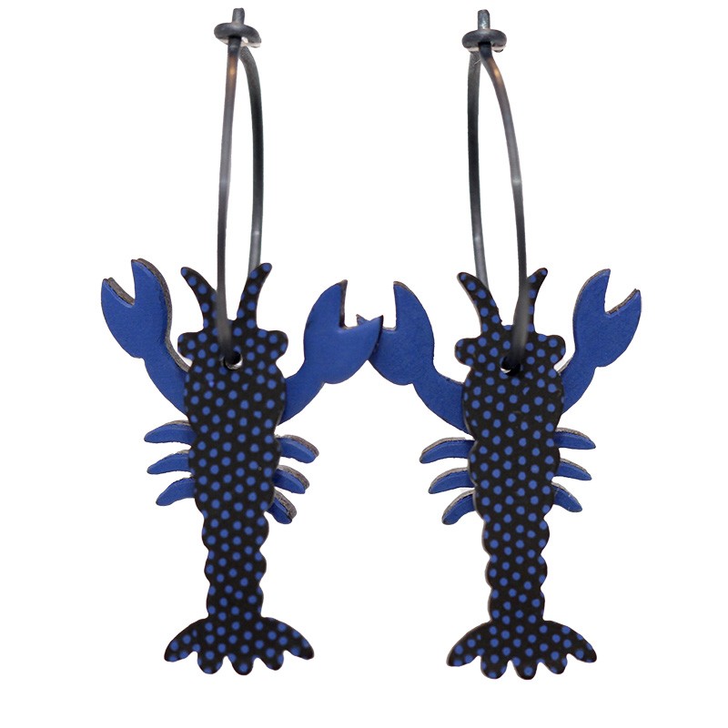 Lobster - Black body w. blue dots, blue claws