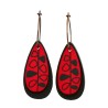 Leaf, drop w background, black with red leaves, black background