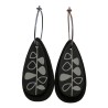 Leaf, drop w background, black w grey dots, black background