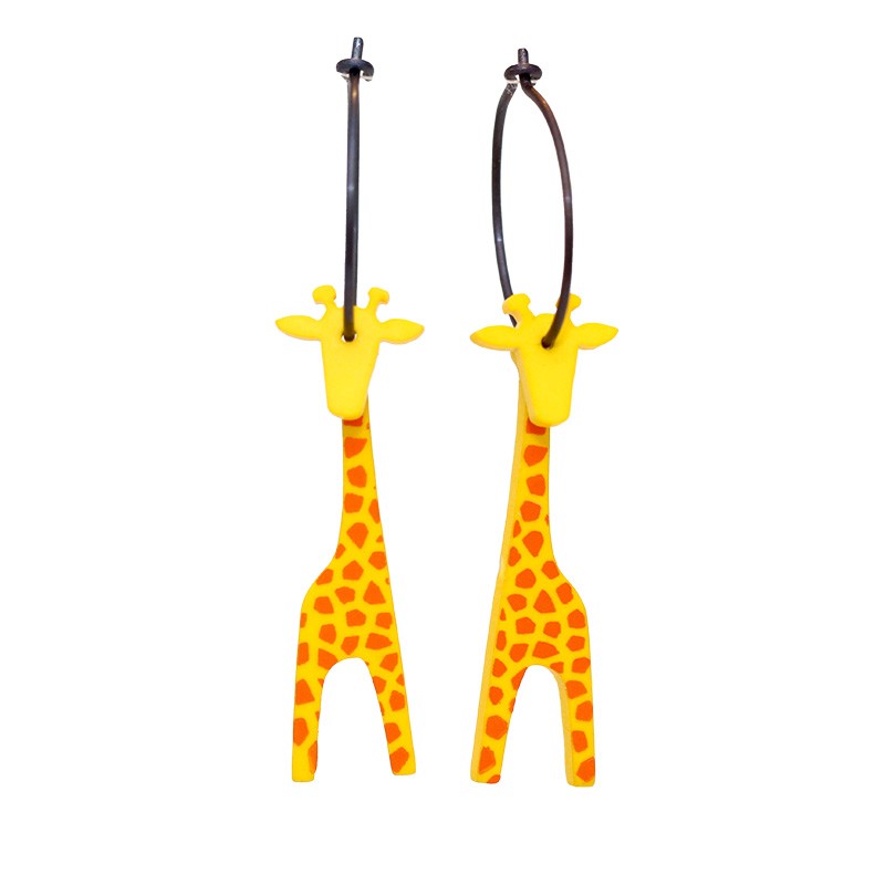 Giraf, gul m orange prikker, gul hoved