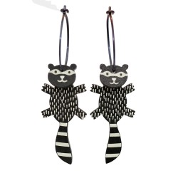 Vaskebjørn, sort m hvide...