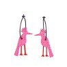 Woodpecker, pink w red dots, red legs