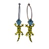 Gecko, yellow with black dots, blue head