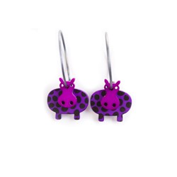 Flodhest, lilla m sorte prikker, lilla hoved