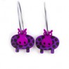 hippopotamus, purple with black dots, purple head