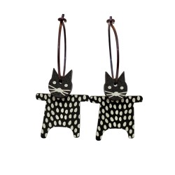 Cat, hugging, black w white...