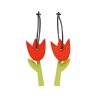 Tulip, orange w red dots, light green stalk